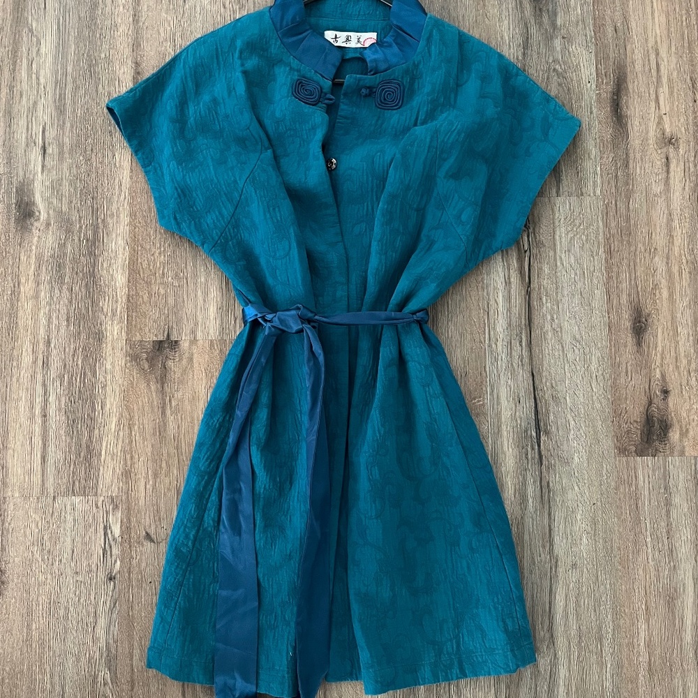 Vintage Couture Handmade Kimono Inspired Wrap Dress